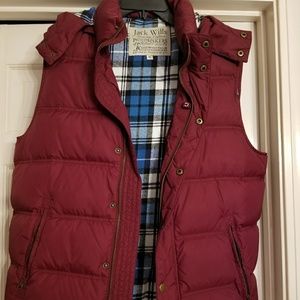 Jack Wills Vest marroon/blue plaid inside - Men's